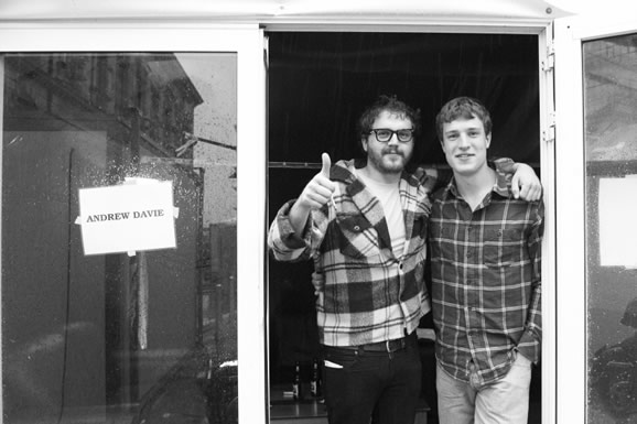 Artist in waiting: Andrew Davie with his good pal Will! Top blokes! Artist in waiting: Andrew Davie with his good pal Will! Top blokes!