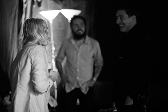 Marcus Mumford and Lissie catching up back stage Marcus Mumford and Lissie catching up back stage